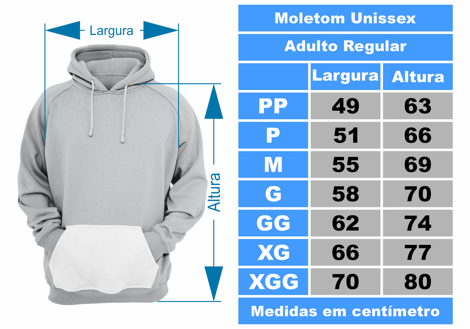 Moletom 3 Cabos Flanelado Unissex - Canguru - Ref. MV19.14